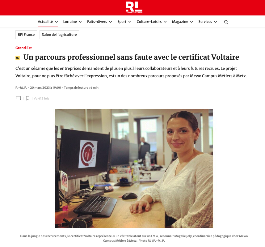 Mewo certificat Voltaire Le républicain Lorrain